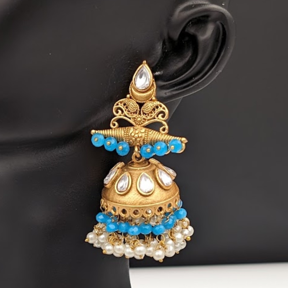 Indian Ethnic Zhumka style Gold plated metal  Earring